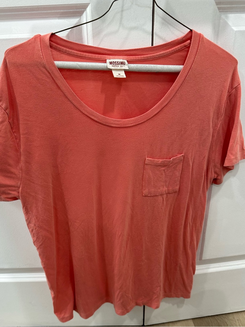 Mossimo Supply Co. Coral Scoop Neck Pocket Tee
